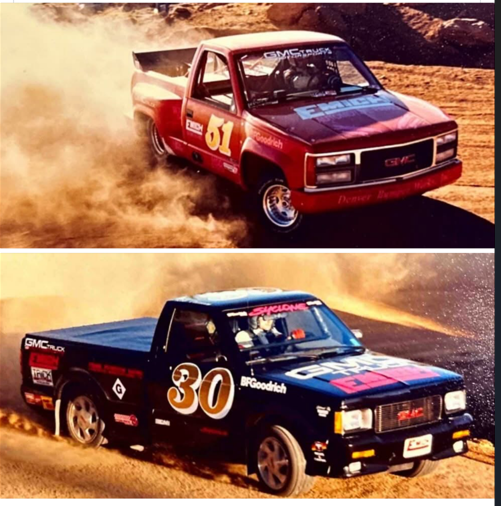 Pikes Peak racing truck number 61 on dirt road